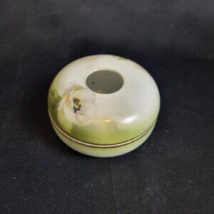 Antique Royal Rudolstadt Hair Receiver Hand Painted Prussia Vanity Two Piece